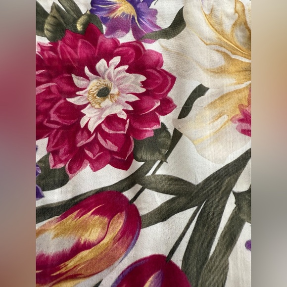 Vintage Floral Silk Scarf by Echo 58” x 16” - Picture 11 of 15